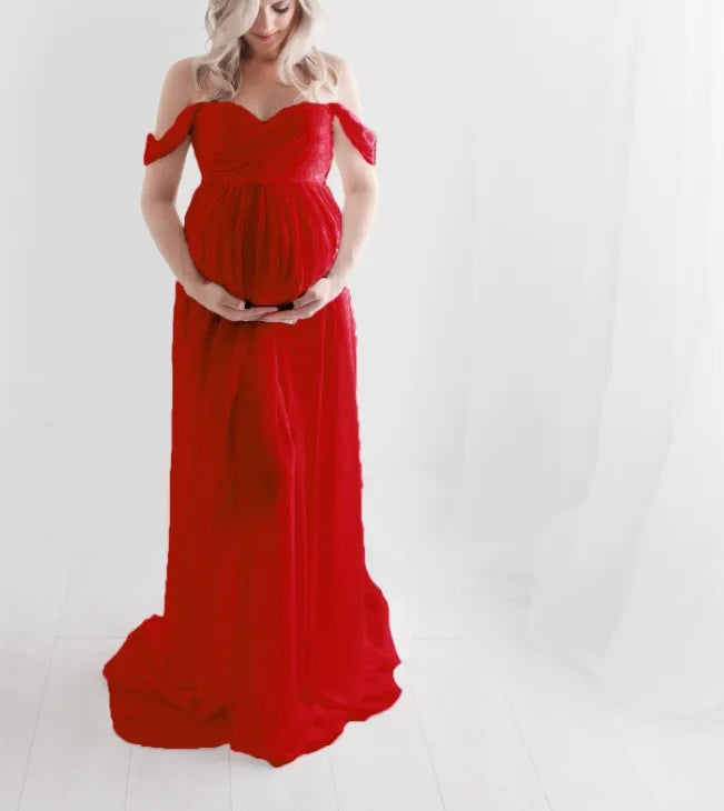Sexy Maternity Dresses For Photo Shoot Chiffon Pregnancy Dress Photography Prop Maxi Gown Dresses For Pregnant Women Clothes