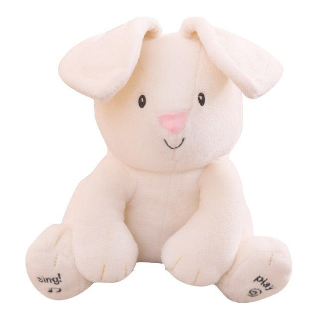 Music Toy Peek a bo Elephant Bunny Rabbit Animals Plush Doll Musical Talking and Singing Toy for Baby Kid Gift