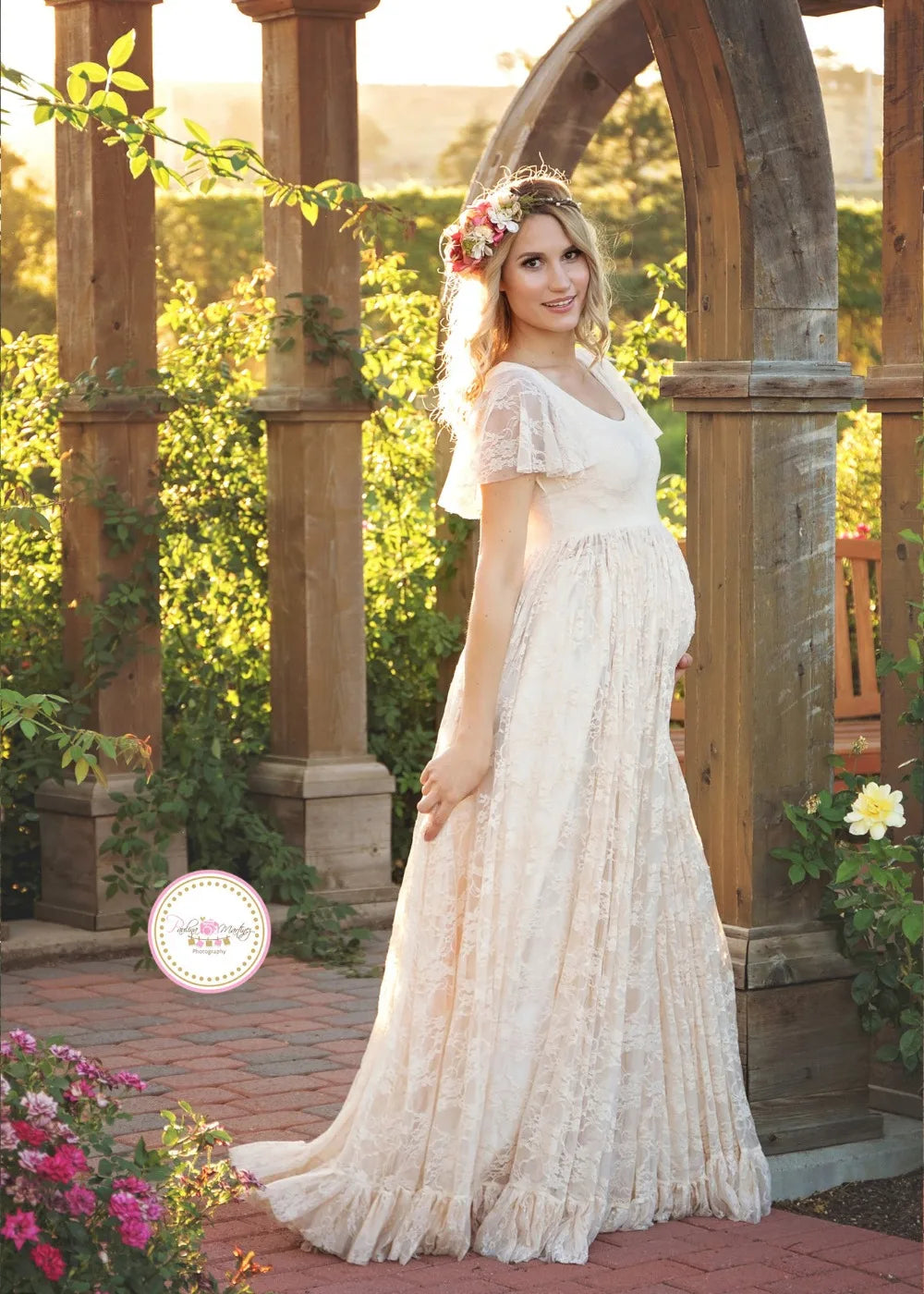 2025 Women White Skirt Maternity Photography Props Lace Pregnancy Clothes Maternity Dresses For pregnant Photo Shoot Clothing