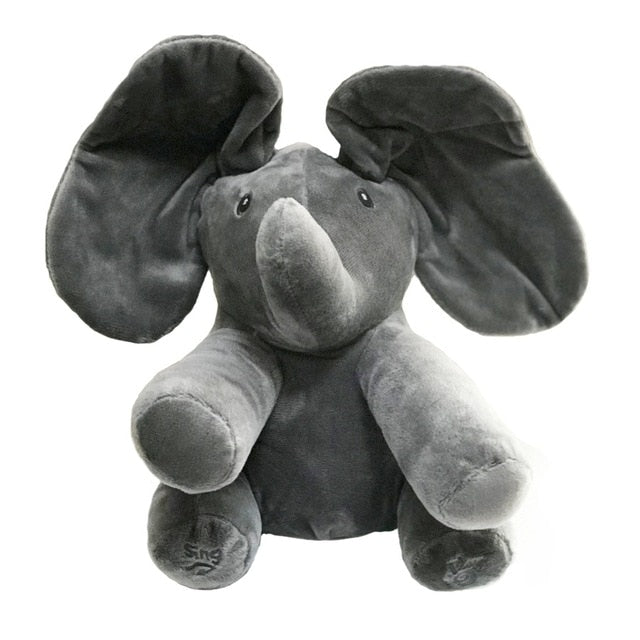 Music Toy Peek a bo Elephant Bunny Rabbit Animals Plush Doll Musical Talking and Singing Toy for Baby Kid Gift