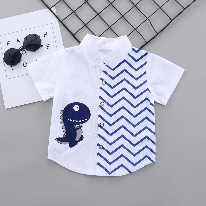New Fashion Summer Baby Clothes For Boys Children Cartoon Shirt Shorts