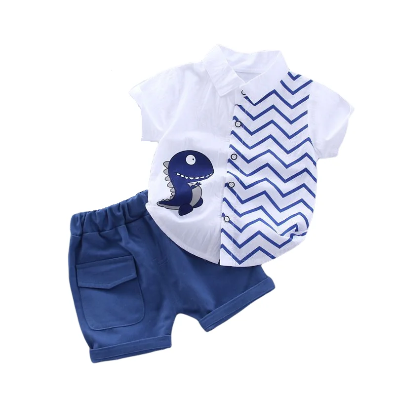 New Fashion Summer Baby Clothes For Boys Children Cartoon Shirt Shorts
