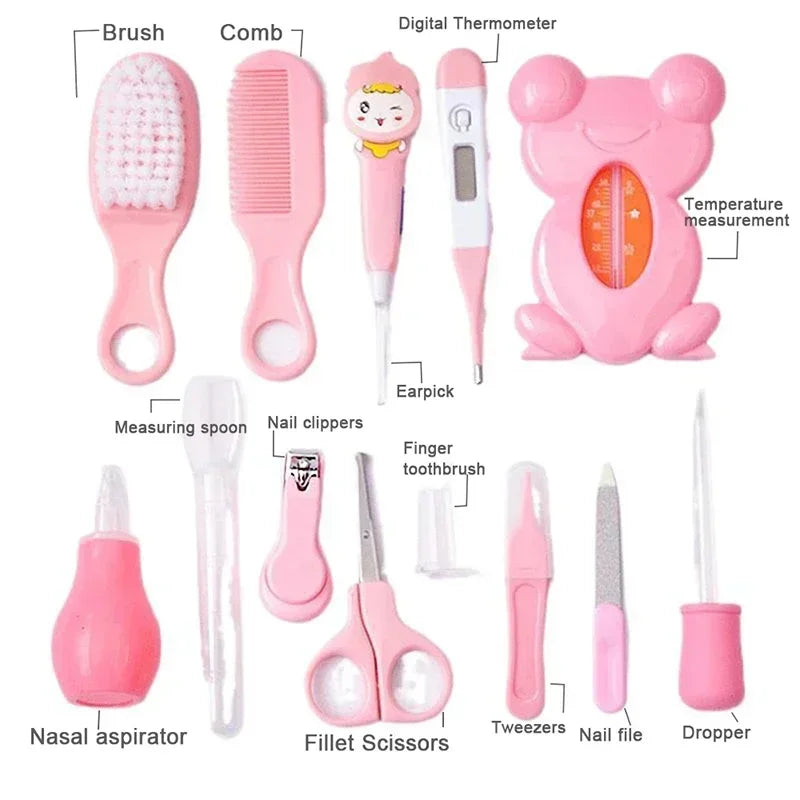13Pcs Baby Care Set Baby Hygiene Kit Grooming Brush Scissors Clipper