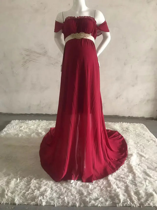 2023 Pregnant Photo Session Clothes Maternity Photography Long Pregnancy Dress for Photo Shoot Pregnant Woman Maxi Dress