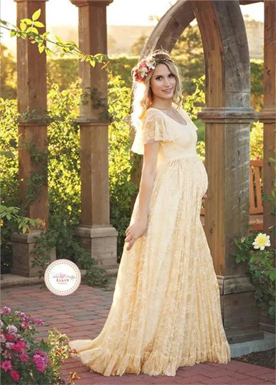 2025 Women White Skirt Maternity Photography Props Lace Pregnancy Clothes Maternity Dresses For pregnant Photo Shoot Clothing