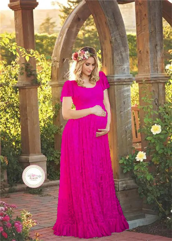 2025 Women White Skirt Maternity Photography Props Lace Pregnancy Clothes Maternity Dresses For pregnant Photo Shoot Clothing
