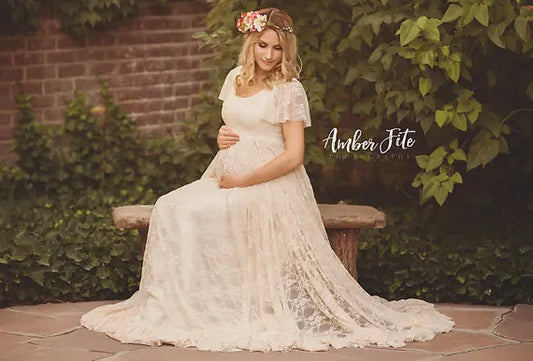 2025 Women White Skirt Maternity Photography Props Lace Pregnancy Clothes Maternity Dresses For pregnant Photo Shoot Clothing