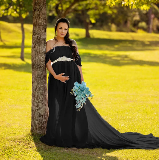 2023 Pregnant Photo Session Clothes Maternity Photography Long Pregnancy Dress for Photo Shoot Pregnant Woman Maxi Dress